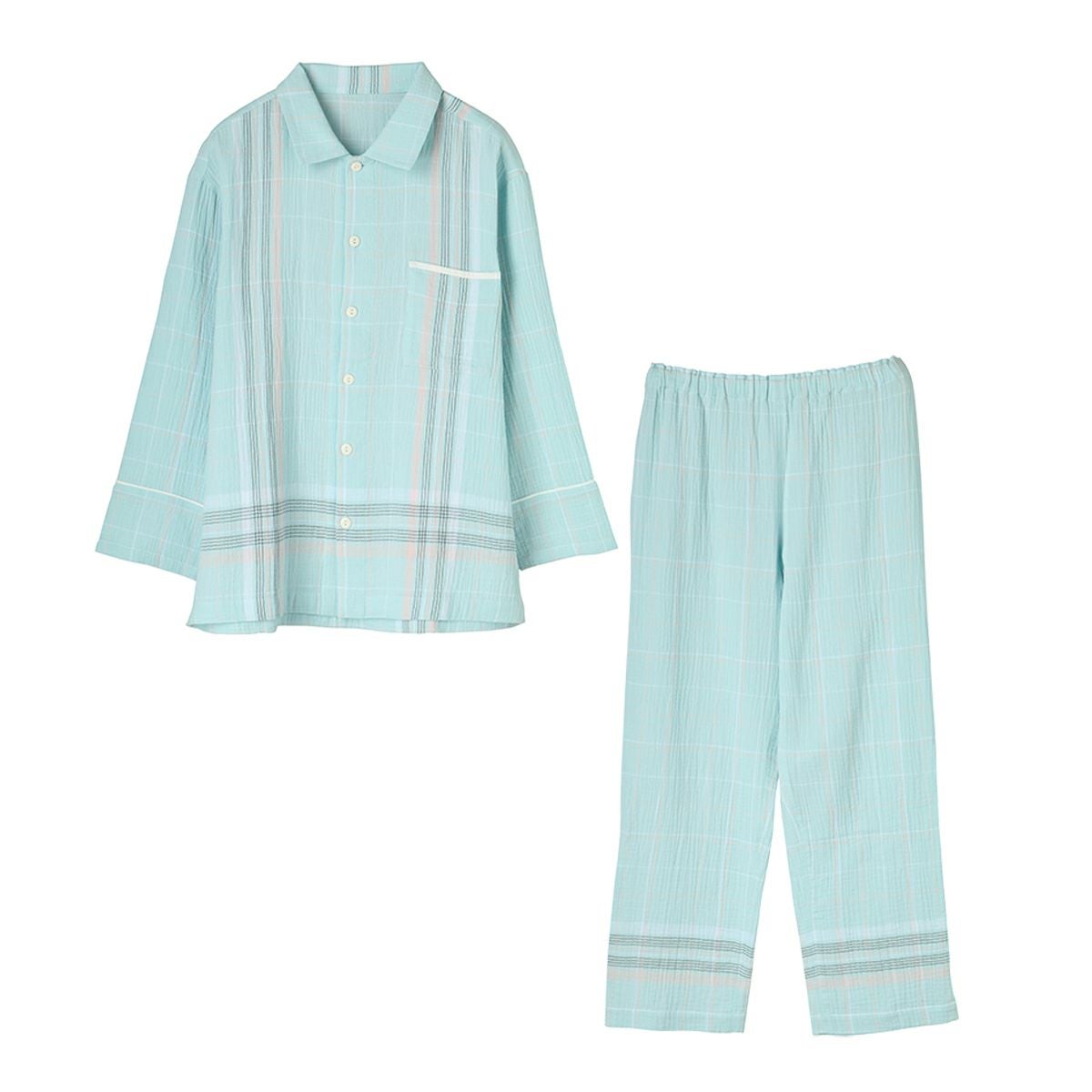 Wガーゼラインチェック[長袖パジャマ] | KID BLUE OFFICIAL ONLINE STORE