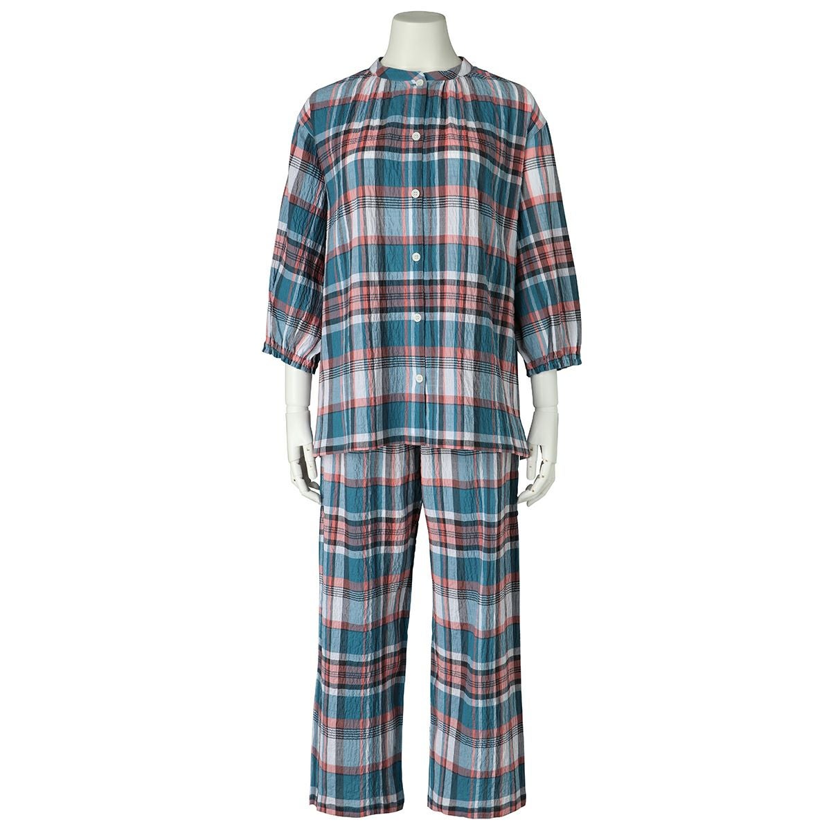 24シャーリングチェック[7分袖パジャマ] | KID BLUE OFFICIAL ONLINE STORE