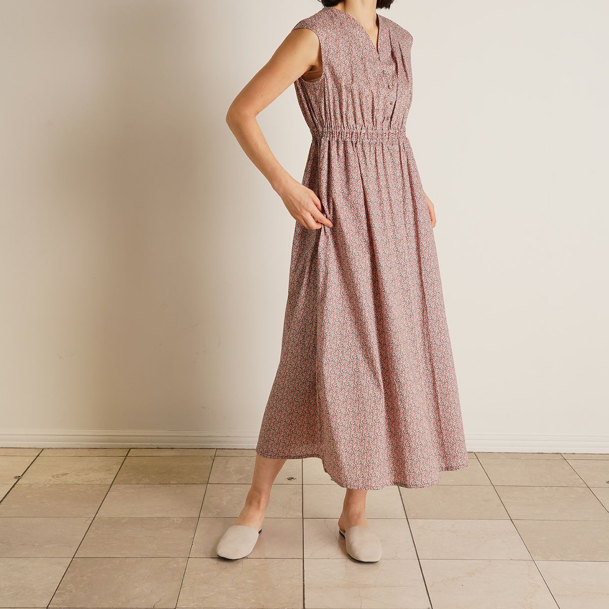 24LIBERTYプリント[フレンチスリーブワンピース] | KID BLUE OFFICIAL