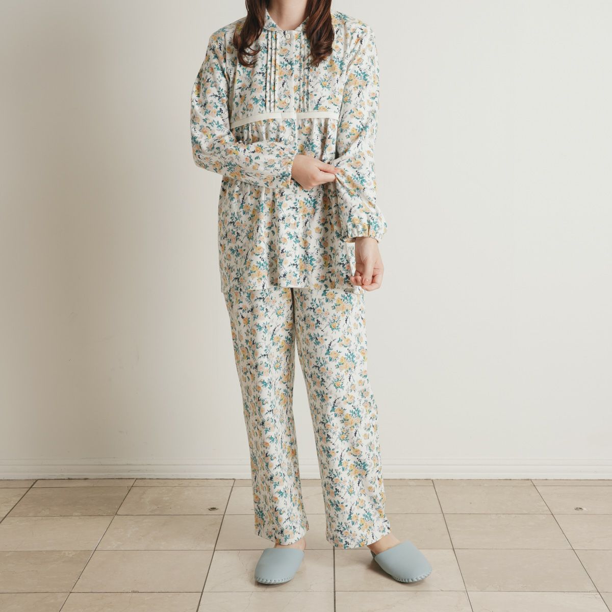 【新品未使用】Kid blue キッドブルー ネル　パジャマ　長袖　袋付き エディスフラワーN[長袖パジャマ] | KID BLUE OFFICIAL ONLINE STORE
