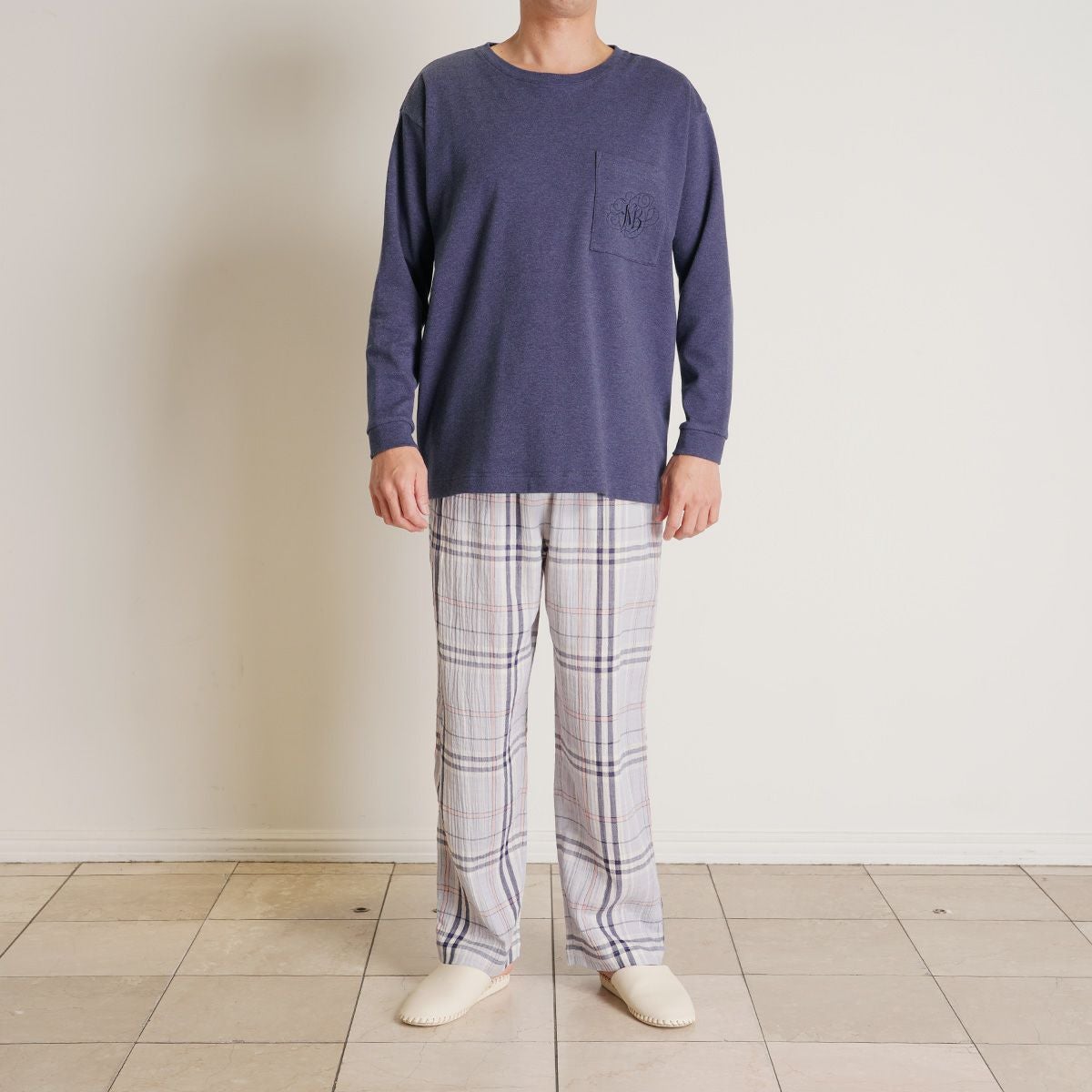 Wガーゼラインチェック[長袖パジャマ] | KID BLUE OFFICIAL ONLINE STORE