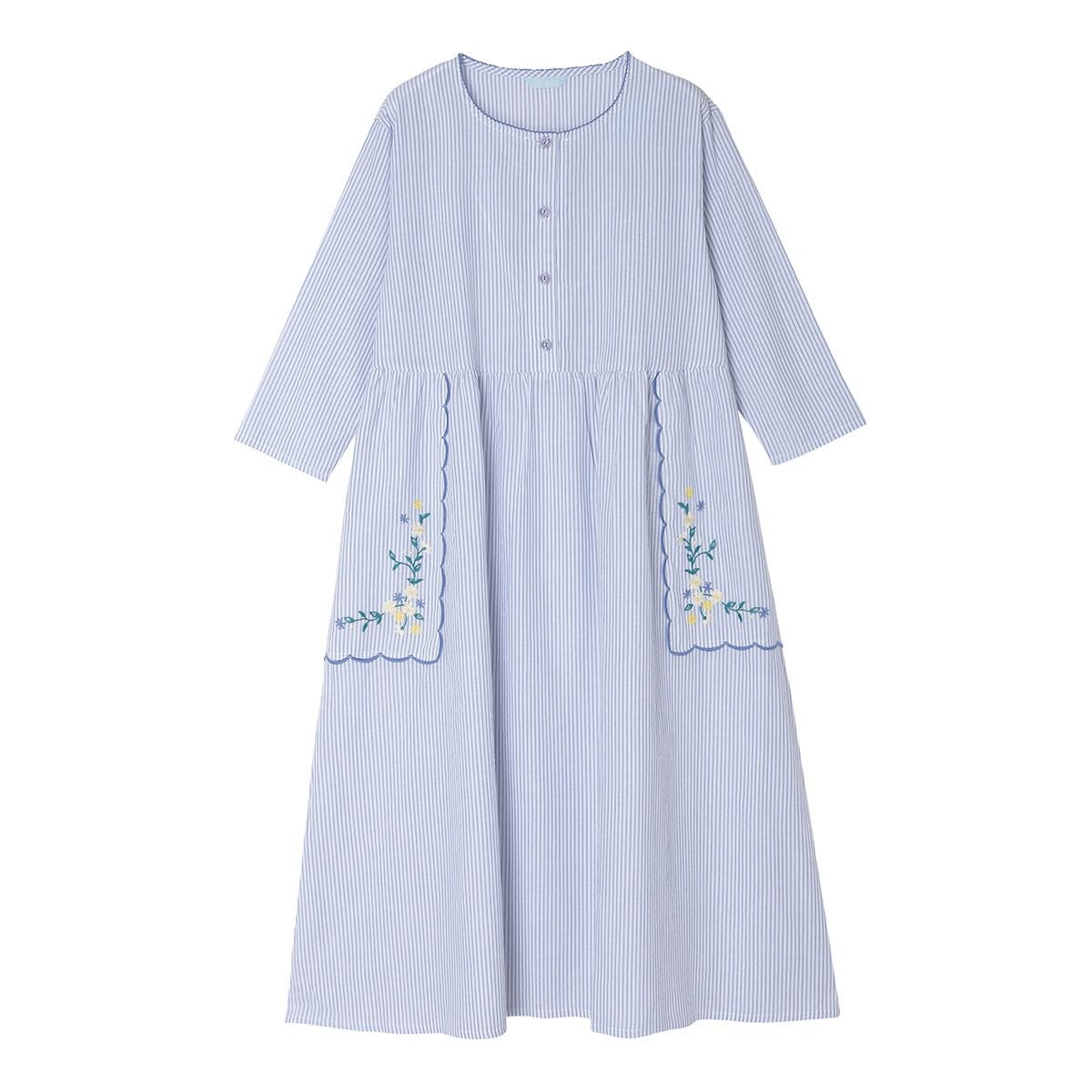 ◉KID BLUE新品タグ付き、ルームウェア ワンピース キッドブルー 25AW LIBERTYプリント ワンピース 長袖 ネグリジェ