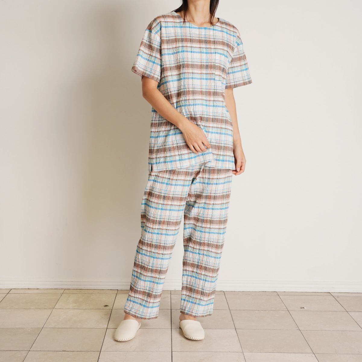25シャーリングチェック[半袖パジャマ] | KID BLUE OFFICIAL ONLINE STORE