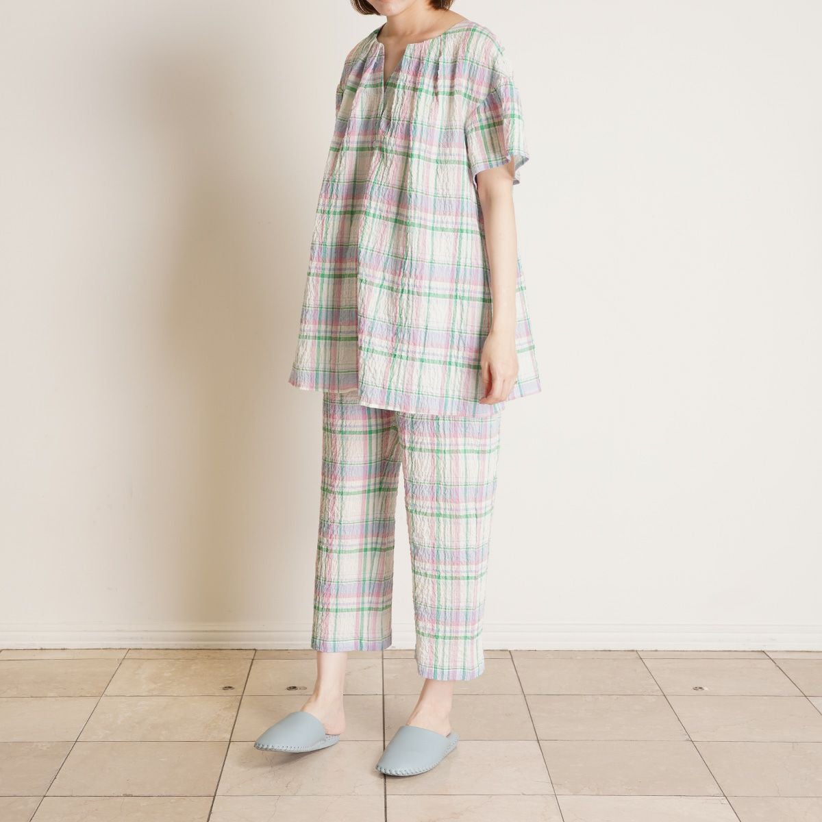 25シャーリングチェック[半袖パジャマ] | KID BLUE OFFICIAL ONLINE STORE