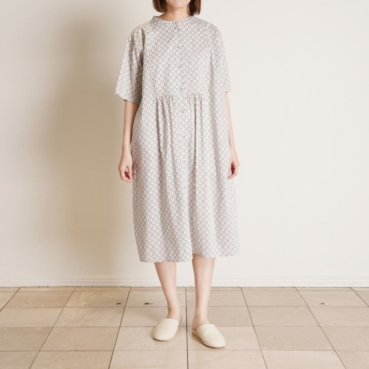 25LIBERTYプリント[5分袖ワンピース] | KID BLUE OFFICIAL ONLINE STORE