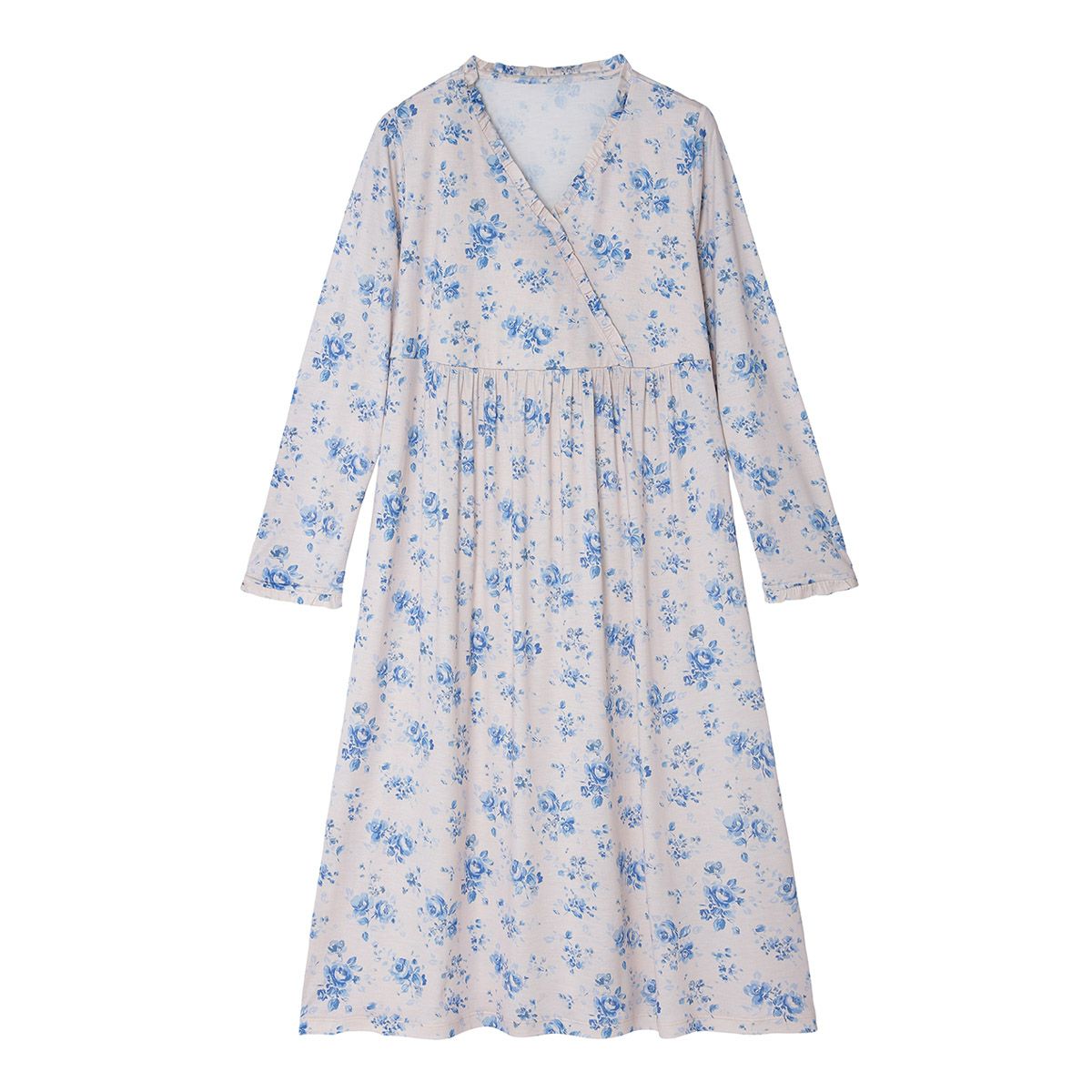 25シルクローズプリント[長袖ナイティ] | KID BLUE OFFICIAL ONLINE STORE