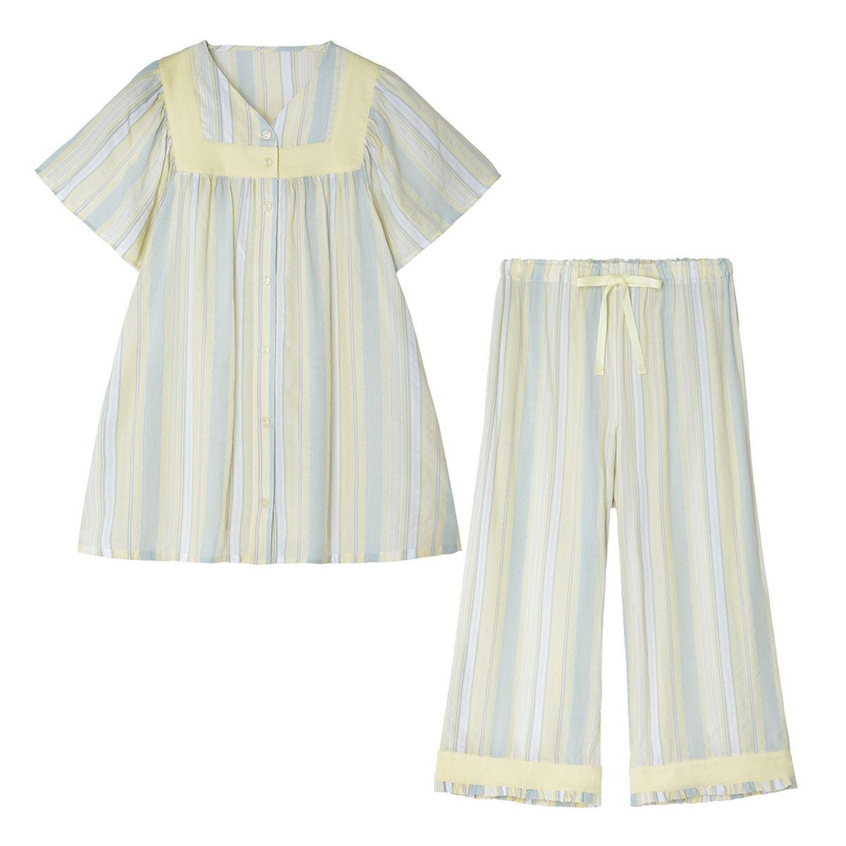 KID BLUE イエロー ストライプ パジャマ 新品未使用タグ付き 25CRサッカーストライプ[半袖パジャマ] | KID BLUE OFFICIAL ONLINE STORE