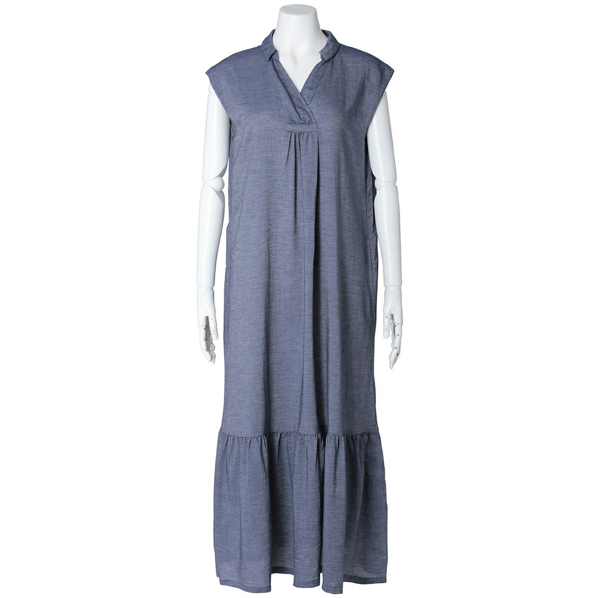 25シャンブレーデニム[フレンチスリーブワンピース] | KID BLUE