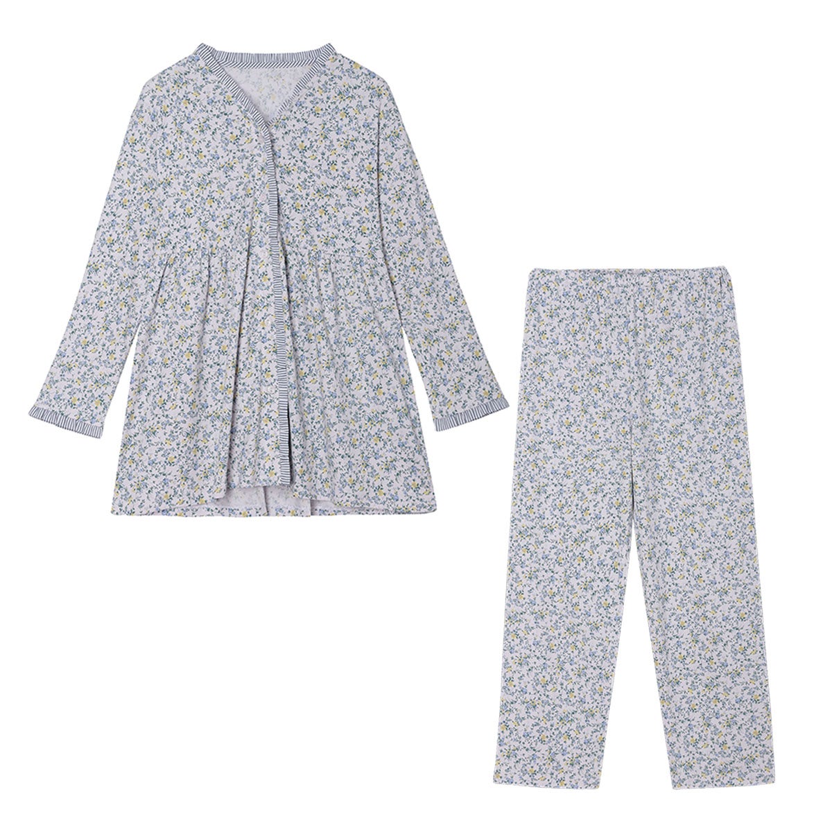 ベス【美品】KID BLUE ルームウェア上下 ネイビー 綿100％ 白レ KID BLUE OFFICIAL ONLINE STORE
