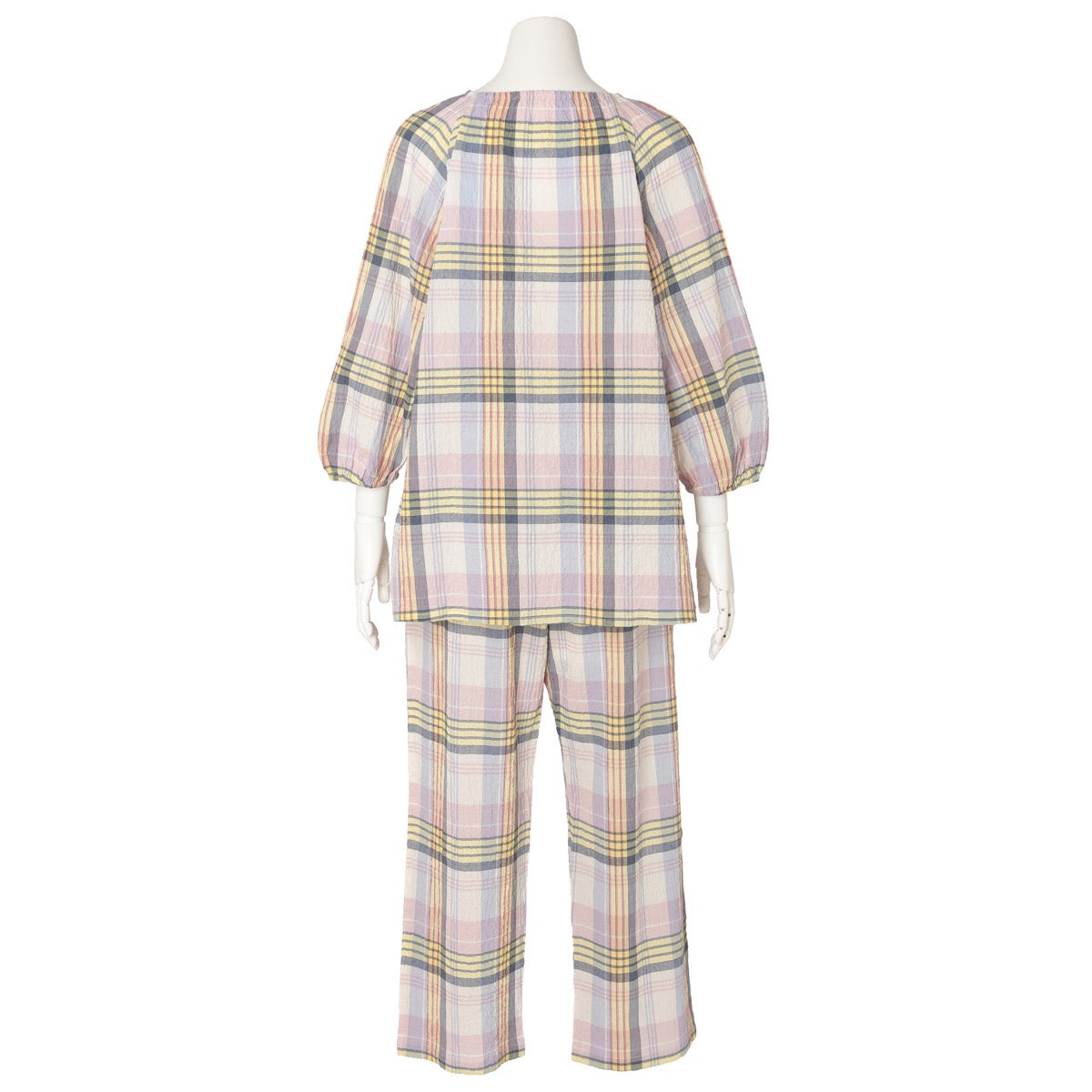 新品　UCHINO チェック柄 パジャマ L 26シャーリングチェック[8分袖パジャマ] | KID BLUE OFFICIAL ONLINE STORE